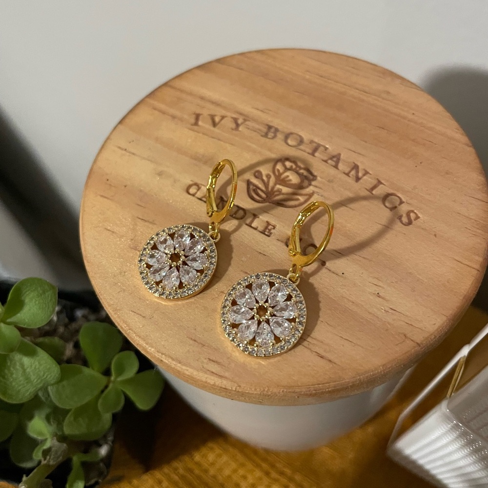 18K Gold Plated Flower Earrings